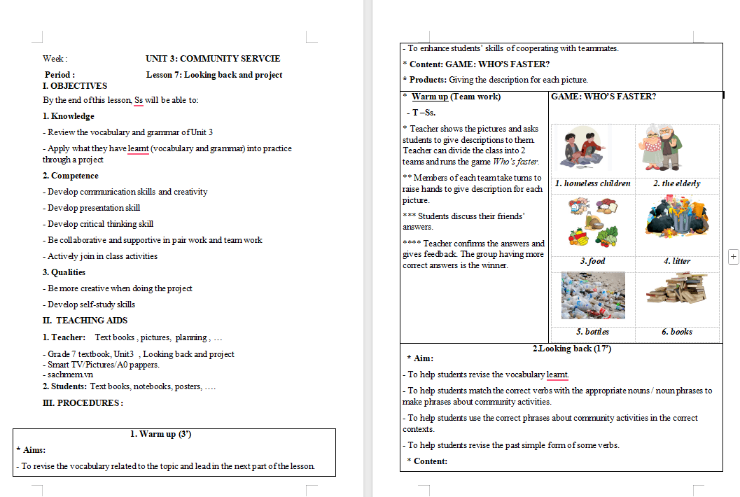 PowerPoint Tiếng Anh 7 Unit 3: Looking Back