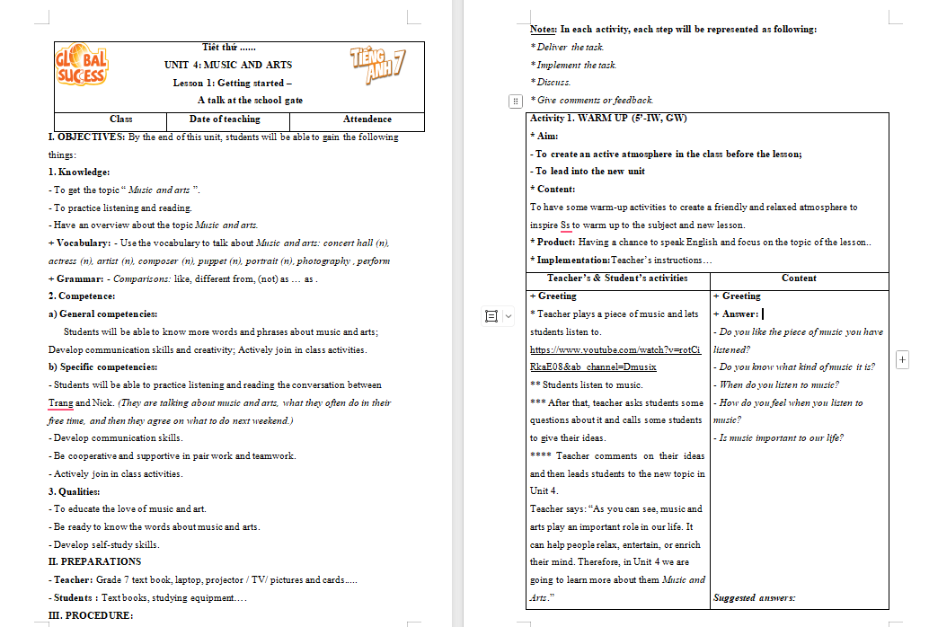PowerPoint Tiếng Anh 7 Unit 4: Getting Started
