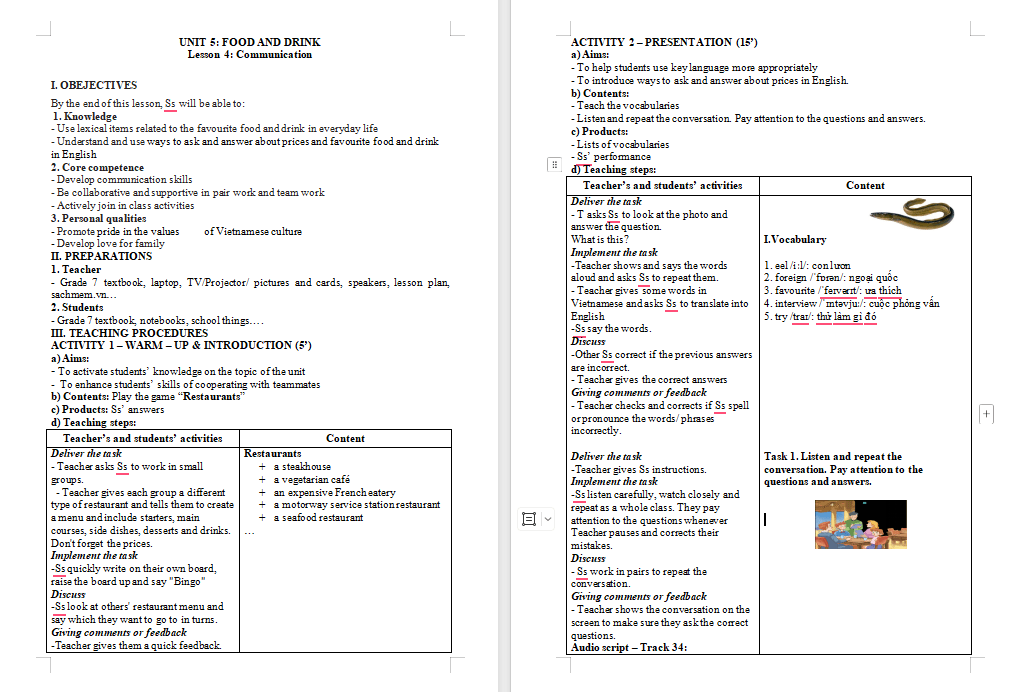 Tiếng Anh 7 Unit 5: Communication