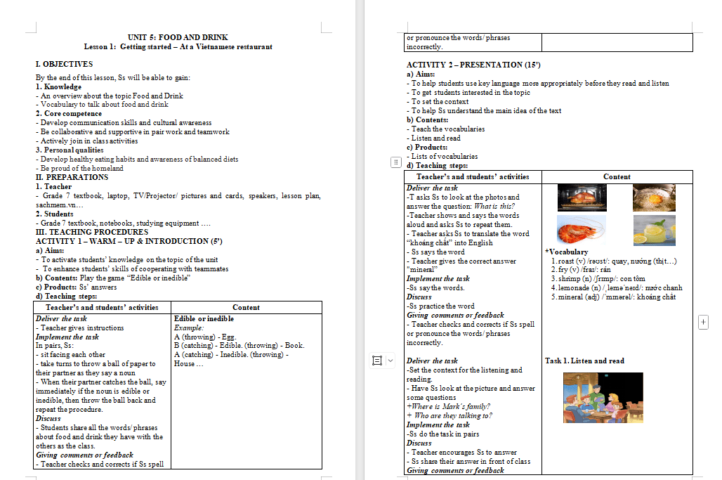 PowerPoint Tiếng Anh 7 Unit 5: Getting Started