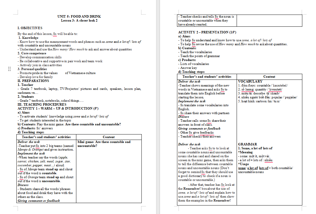 PowerPoint Tiếng Anh 7 Unit 5: A Closer Look 1