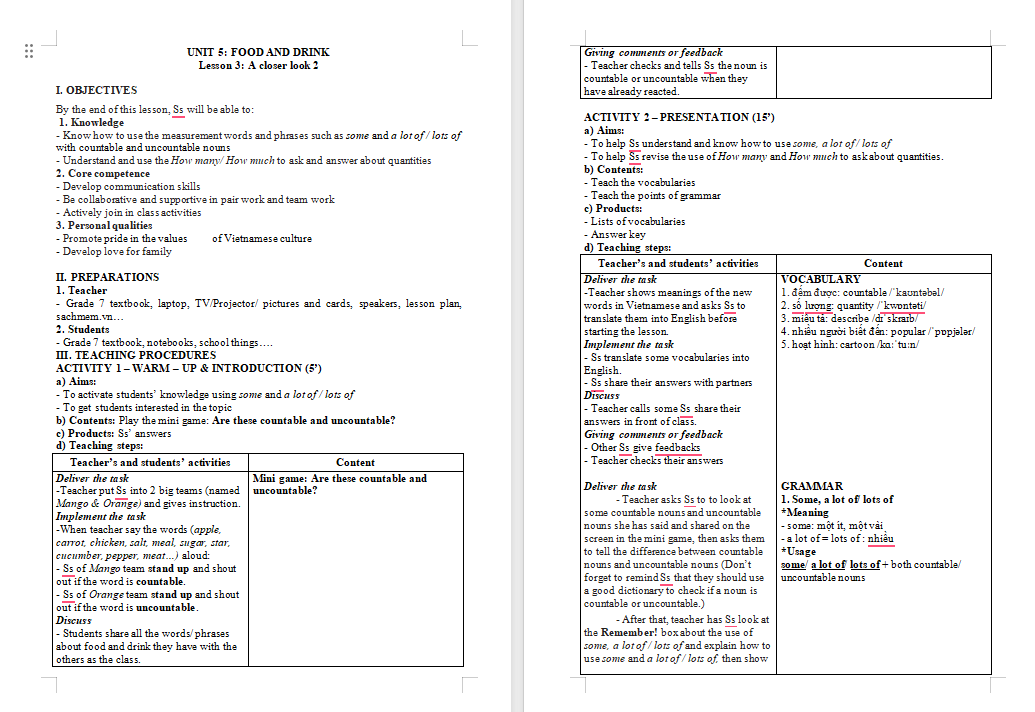 PowerPoint Tiếng Anh 7 Unit 5: A Closer Look 2