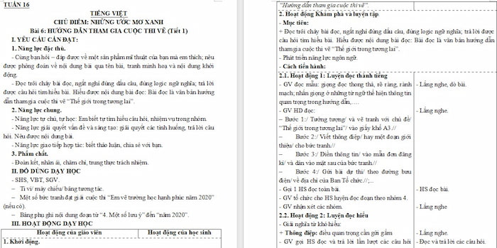 Giáo án Tiếng Việt 4: Hướng dẫn tham gia cuộc thi vẽ