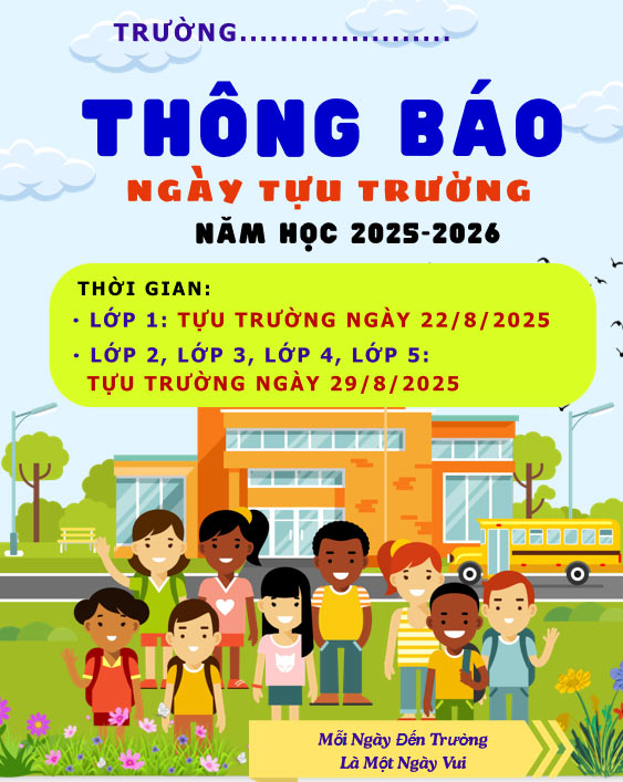 PowerPoint Thông báo ngày tựu trường