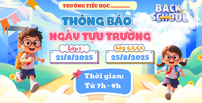 PowerPoint Thông báo ngày tựu trường