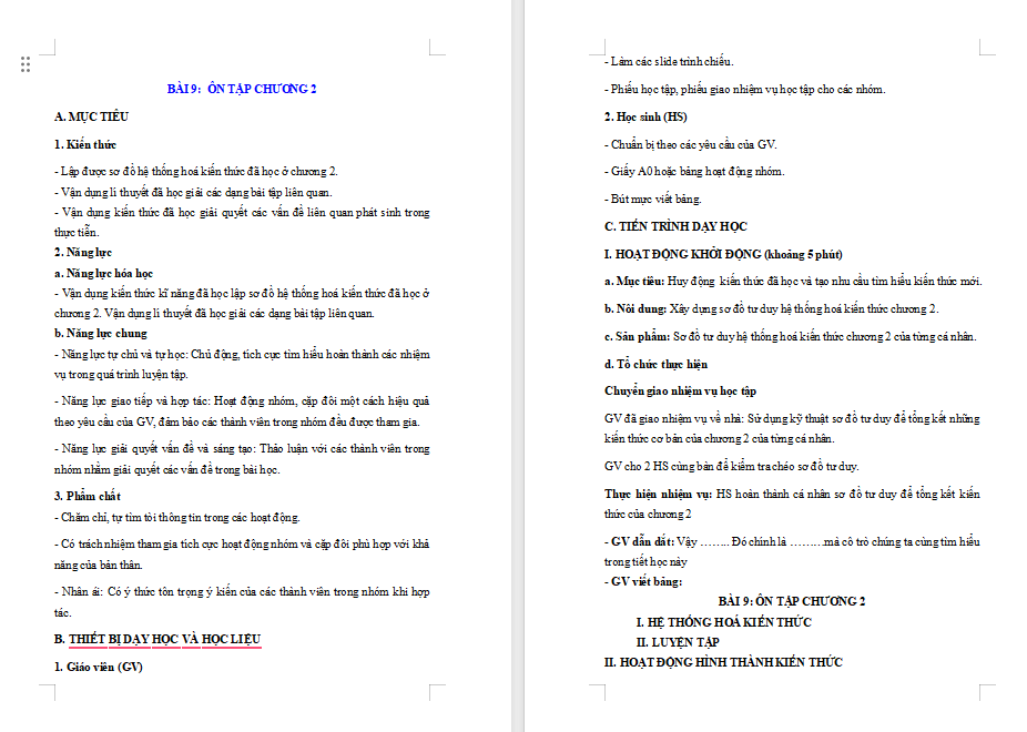 Hóa học 11 Bài 9: Ôn tập chương 2