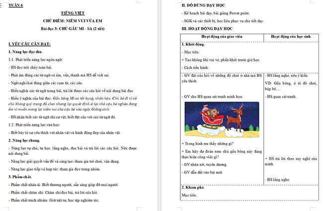 Giáo án Tiếng Việt 3 Chú gấu Mi-sa