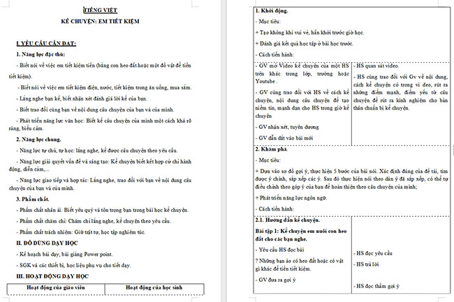 Giáo án Tiếng Việt 3 Kể chuyện Em tiết kiệm