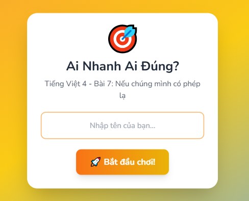 Trò chơi tương tác bài đọc Nếu chúng mình có phép lạ