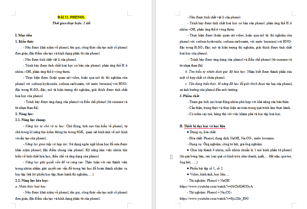 Giáo án PowerPoint Hóa học 11 Bài 21: Phenol