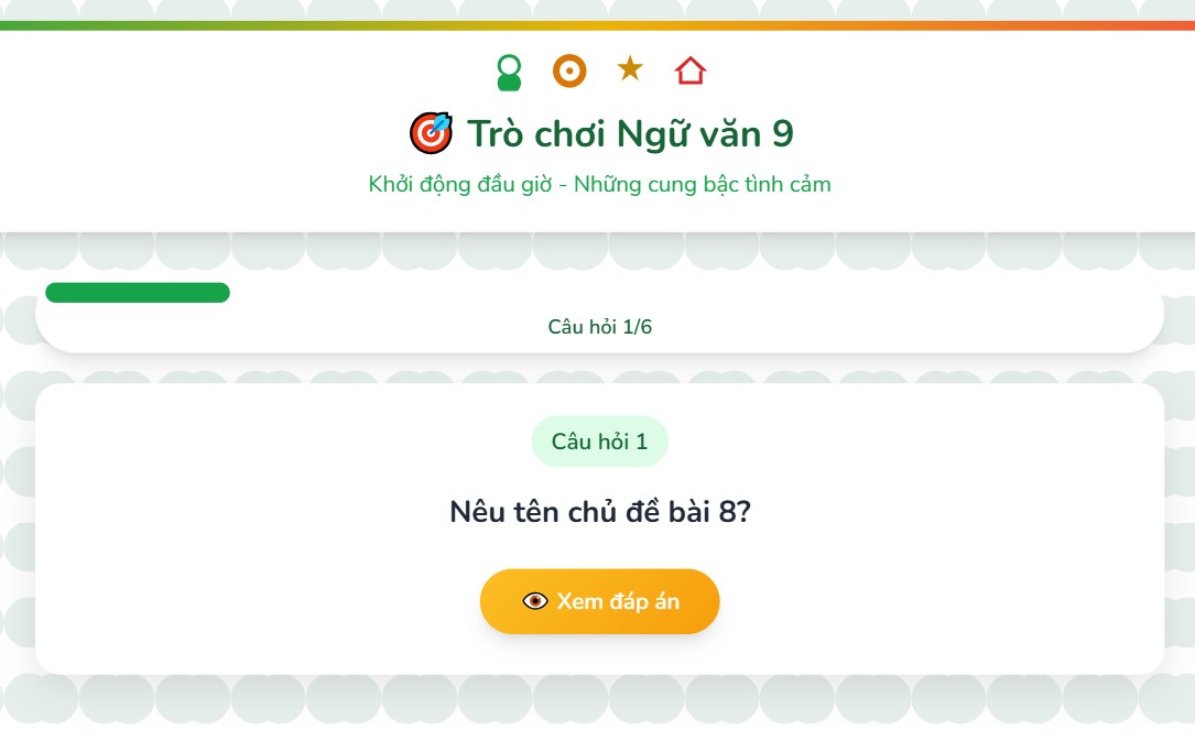 Trò chơi tương tác Ngữ văn 9 Ôn tập giữa kì 2