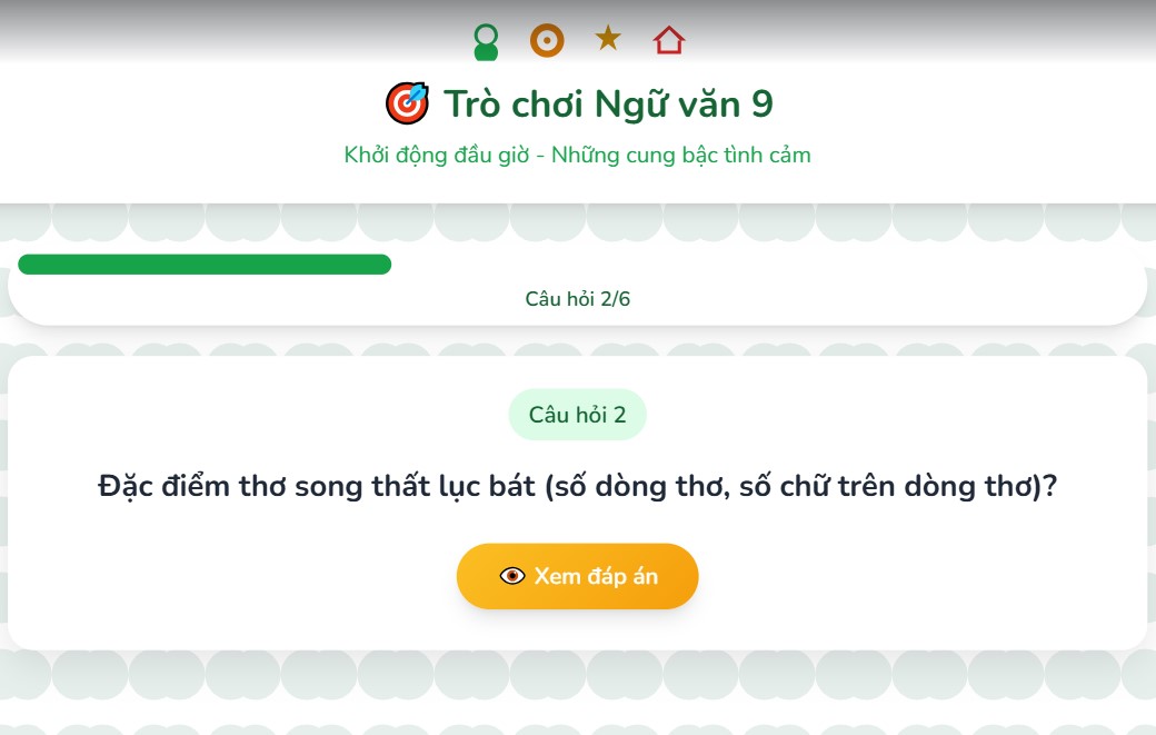 Trò chơi tương tác Ngữ văn 9 Ôn tập giữa kì 2