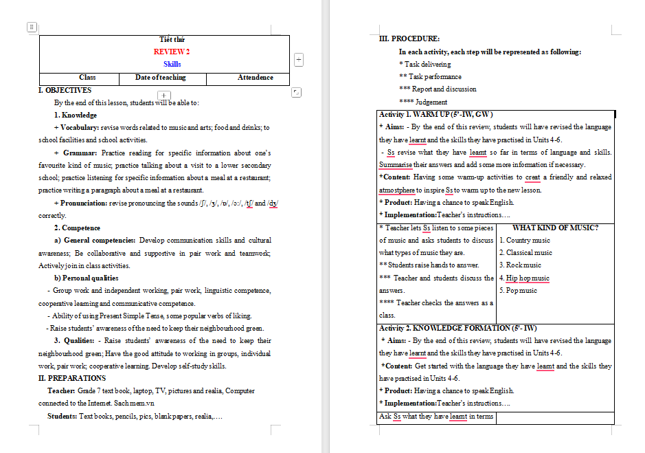 PowerPoint Tiếng Anh 7 Review 2: Skills