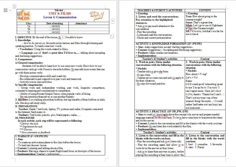 PowerPoint Tiếng Anh 7 Unit 8: Communication