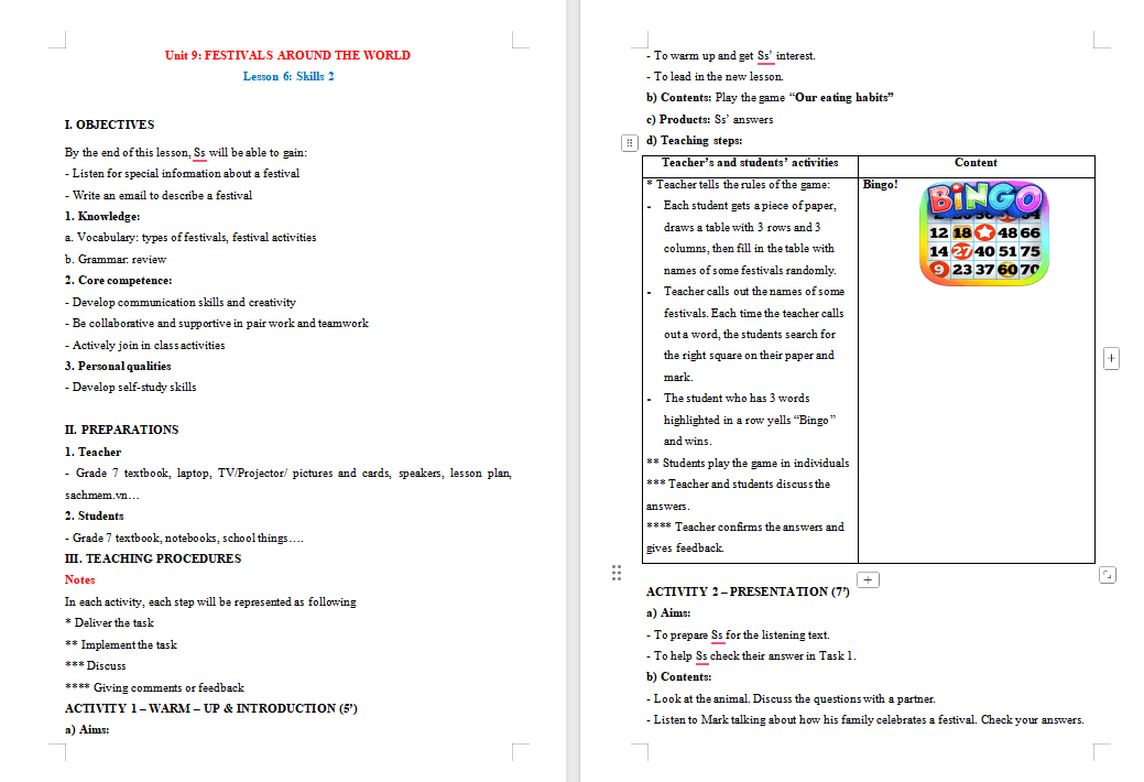 PowerPoint Tiếng Anh 7 Unit 9: Skills 2