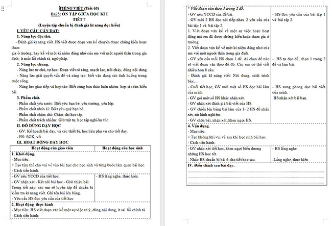 Giáo án Tiếng Việt 3 Ôn tập giữa học kì I (Tiết 7)