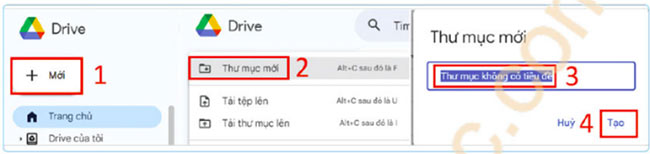Tạo một thư mục mới trên Google Drive