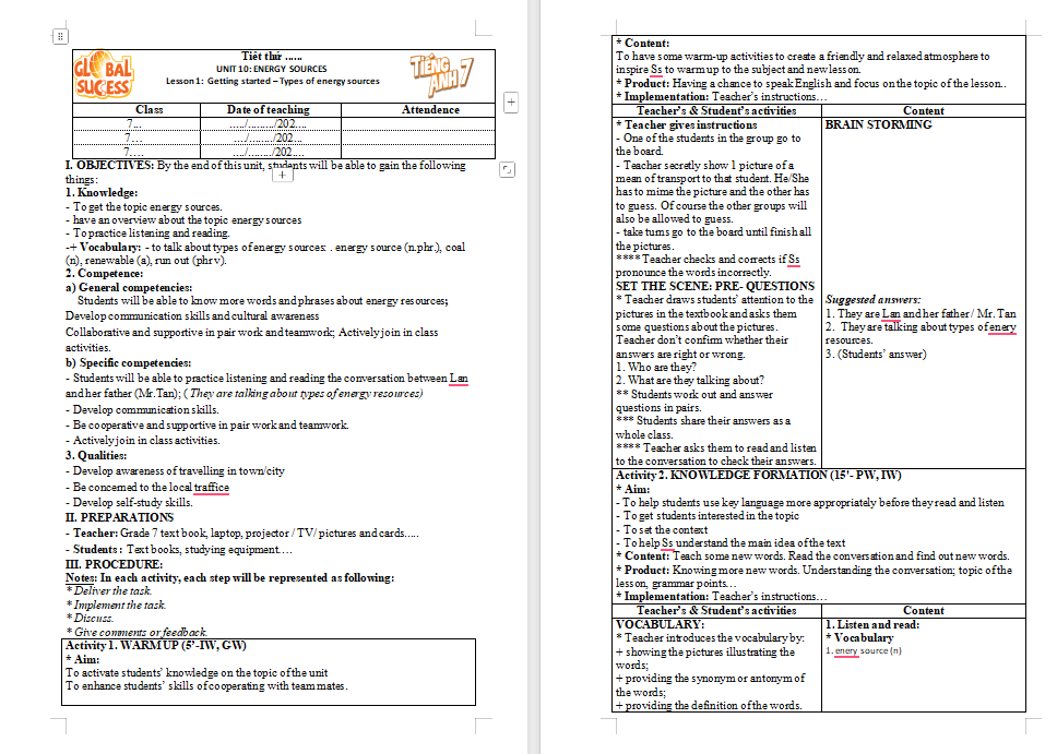 PowerPoint Tiếng Anh 7 Unit 10: Getting Started