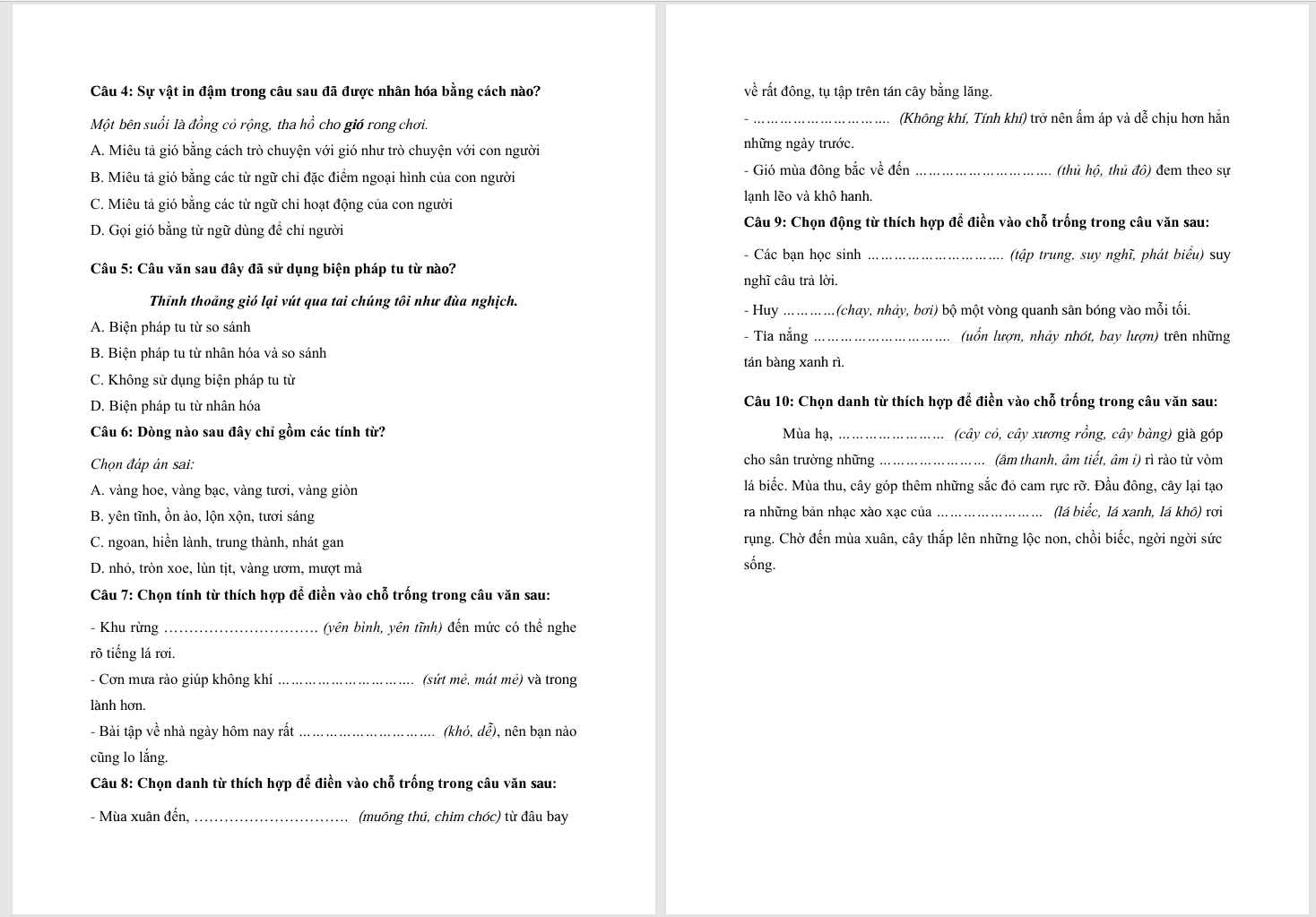 Bài tập hàng ngày Tiếng Việt lớp 5 Kết nối tri thức