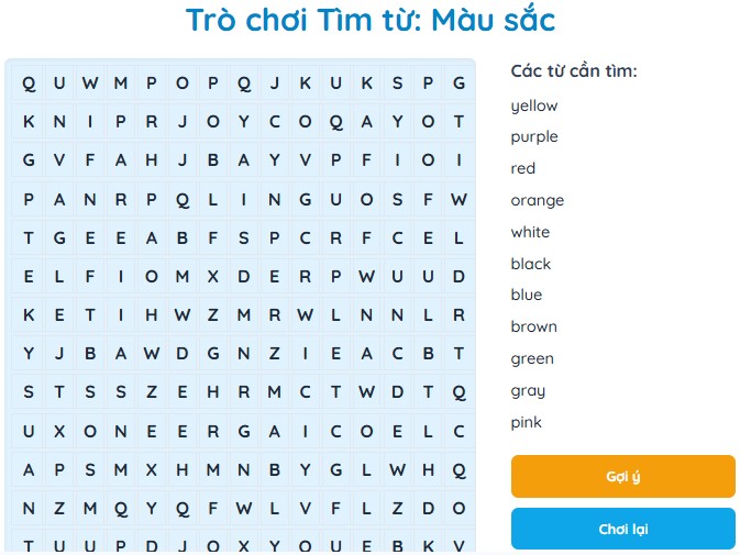 Trò chơi ô chữ: Thiết kế một trò chơi tìm từ (word search)