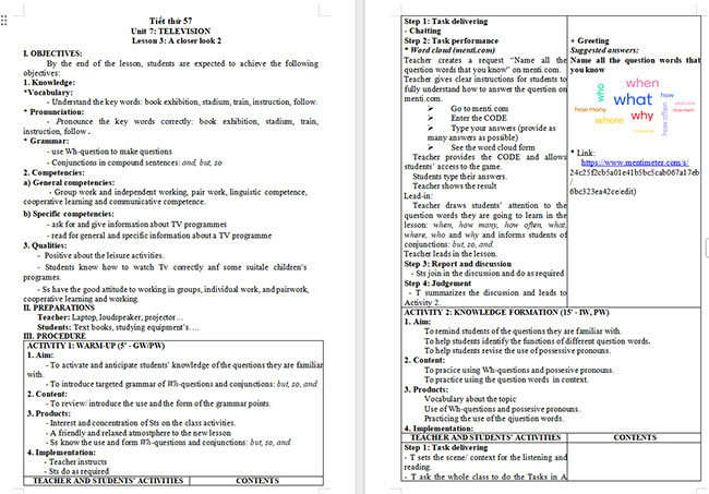 Giáo án Tiếng Anh 6 Unit 7: A Closer Look 2