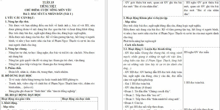 Giáo án Tiếng Việt 4: Bác sĩ của nhân dân