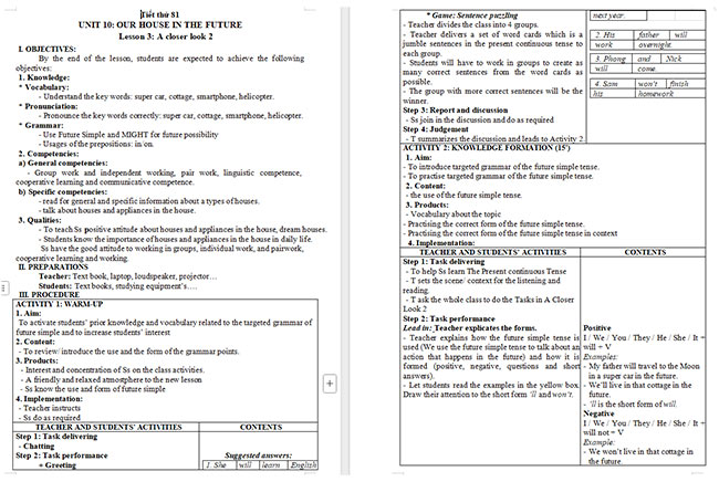 Giáo án Tiếng Anh 6 Unit 10: A Closer Look 2