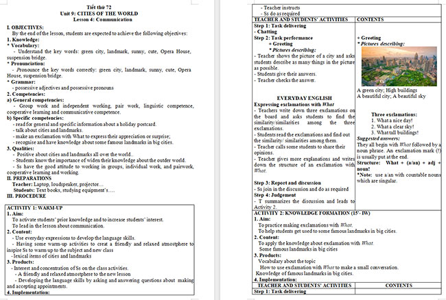 Giáo án Tiếng Anh 6 Unit 9: Communication