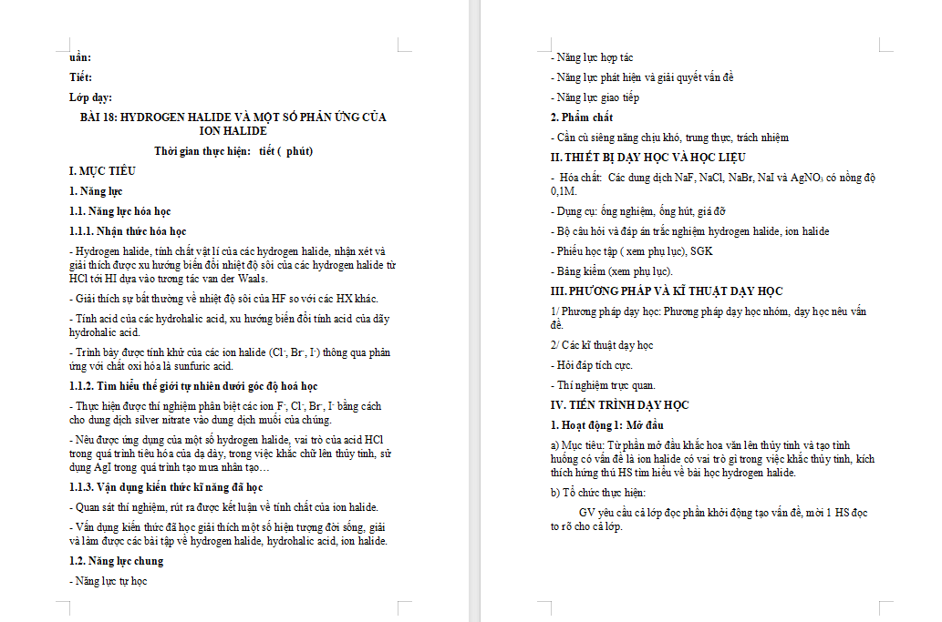 Hydrogen halide và một số phản ứng của ion halide