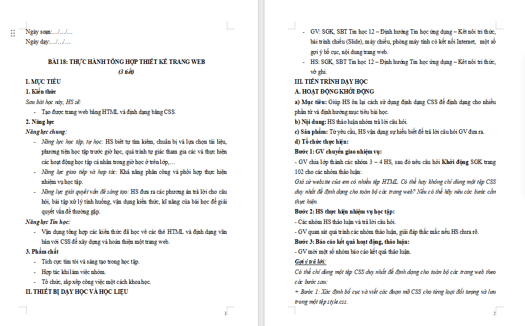 Thực hành tổng hợp thiết kế trang web