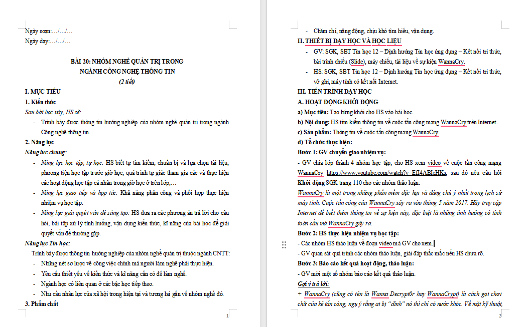 Nhóm nghề quản trị thuộc ngành Công nghệ thông tin