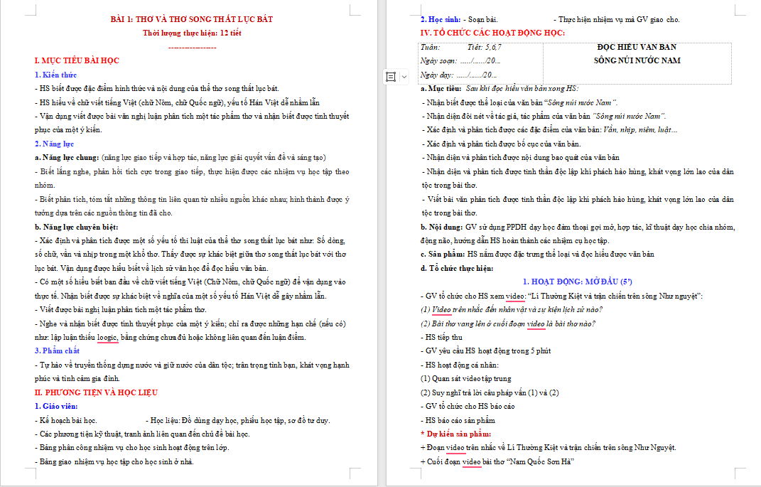 PowerPoint Ngữ văn 9 Bài 1: Sông núi nước Nam