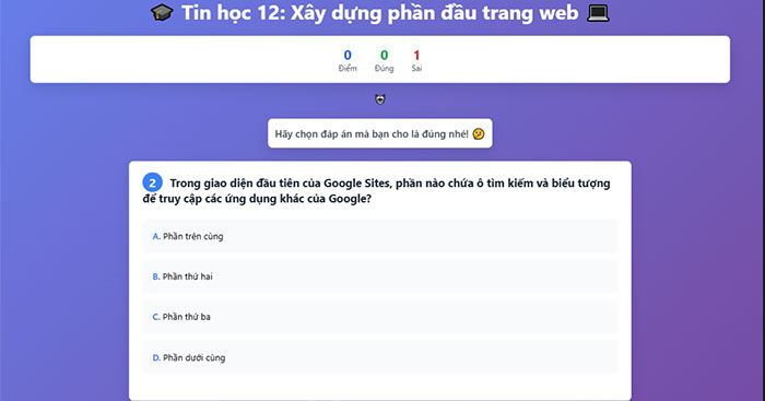 Xây dựng phần đầu trang Web