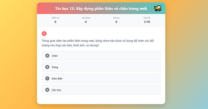 Xây dựng phần thân và chân trang Web