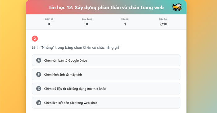 Xây dựng phần thân và chân trang Web