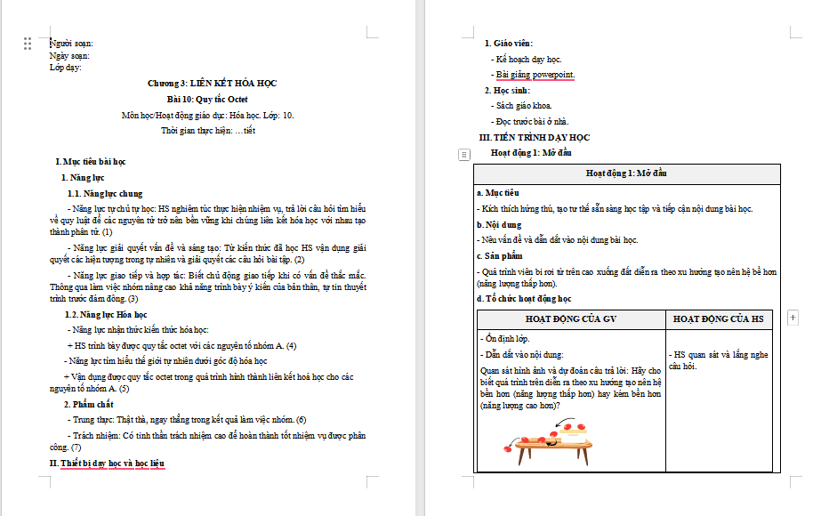  Hóa học 10 Bài 10: Quy tắc octet
