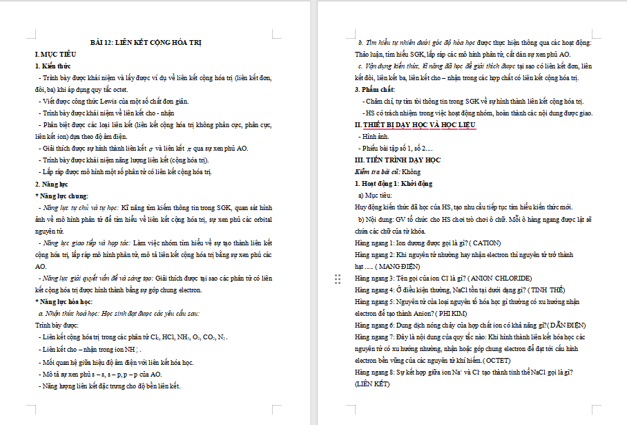 PowerPoint Hóa 10 Bài 12: Liên kết cộng hóa trị