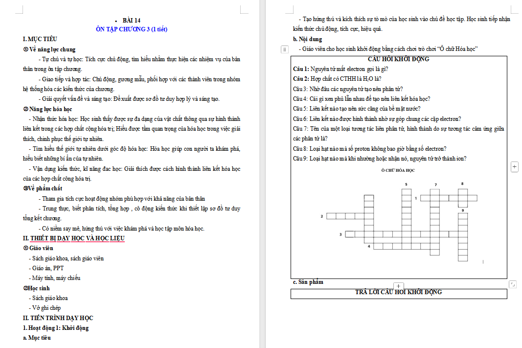 PowerPoint Hóa 10 Bài 14: Ôn tập chương 3