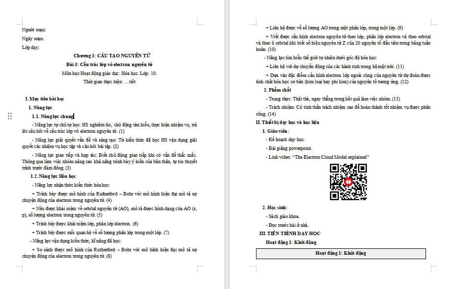  Cấu trúc lớp vỏ electron nguyên tử