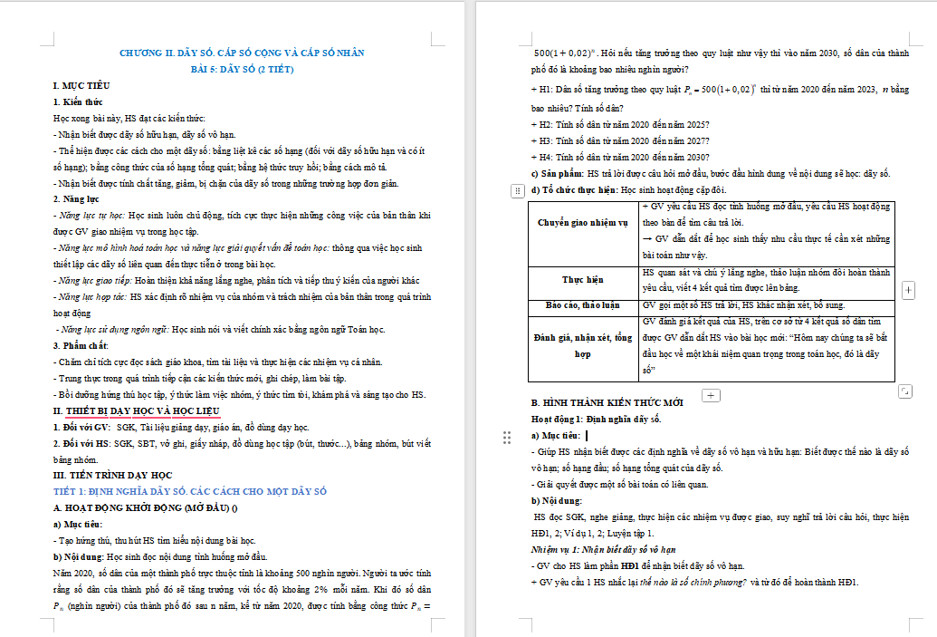 Giáo án Toán 11 Bài 5 Kết nối tri thức