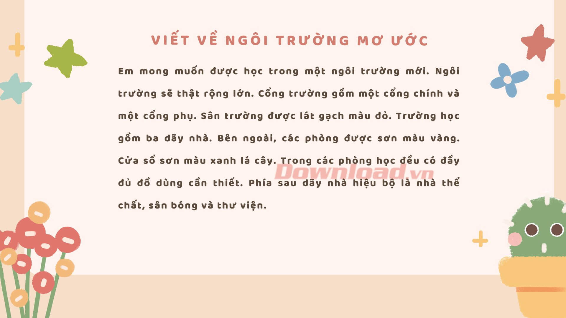 Viết về một ngôi trường em mơ ước
