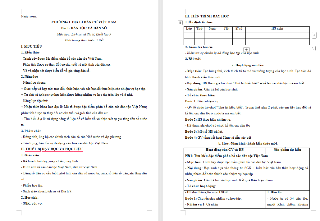 Giáo án điện tử Địa lí 9 Bài 1 Kết nối tri thức