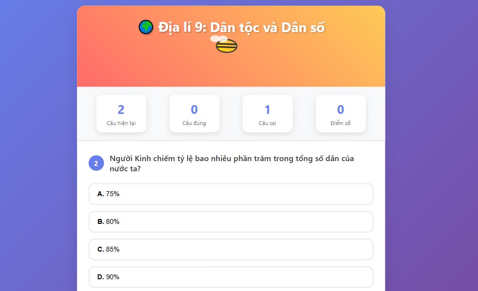 Game tương tác Địa lí 9 Kết nối tri thức