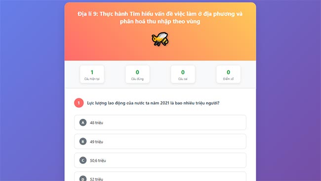 Game tương tác Địa lí 9 Kết nối tri thức