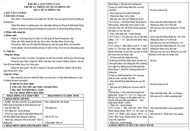 Giáo án Tin học 3 Em tập sử dụng chuột