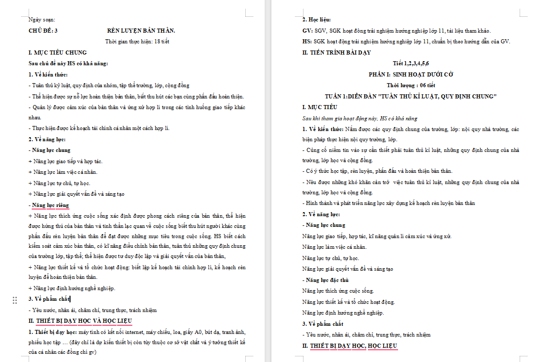 PowerPoint Hoạt động trải nghiệm 11 Chủ đề 3: Rèn luyện bản thân  