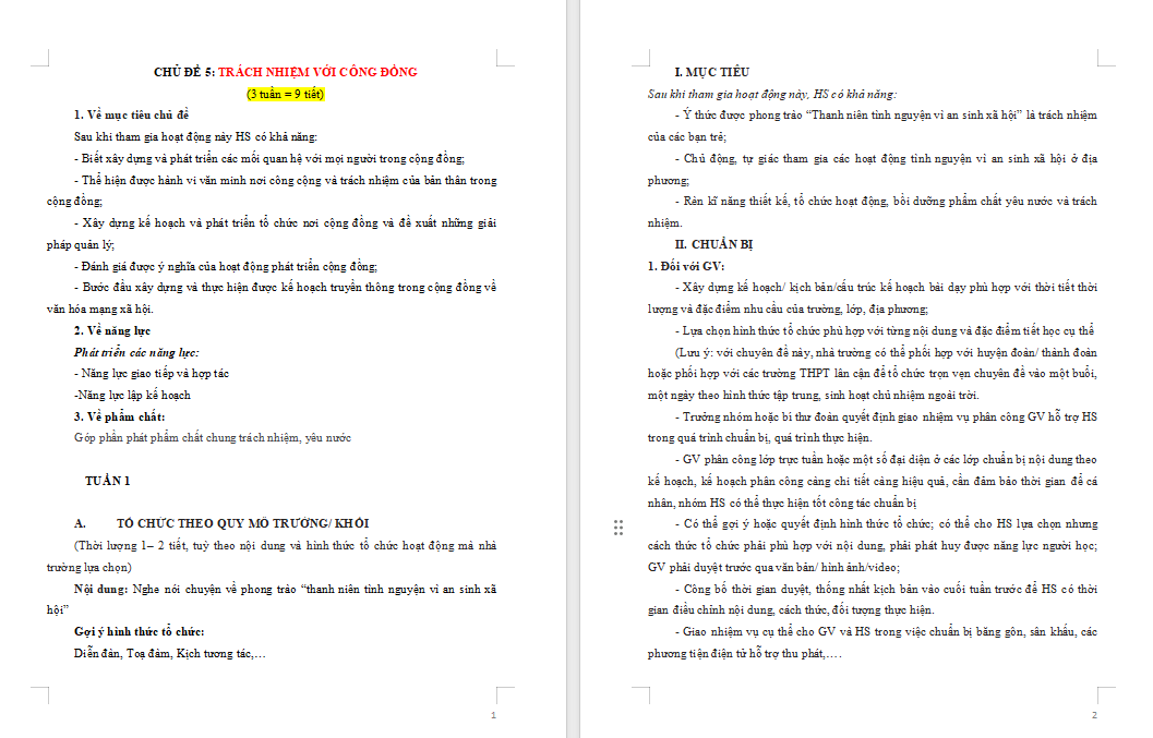 Hoạt động trải nghiệm 11 Phát triển cộng đồng