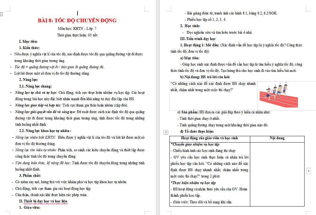  Tốc độ chuyển động