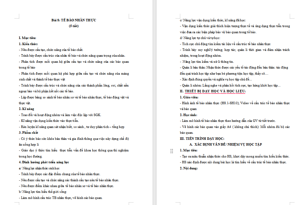 Giáo án PowerPoint Sinh học 10 Bài 8 Kết nối tri thức