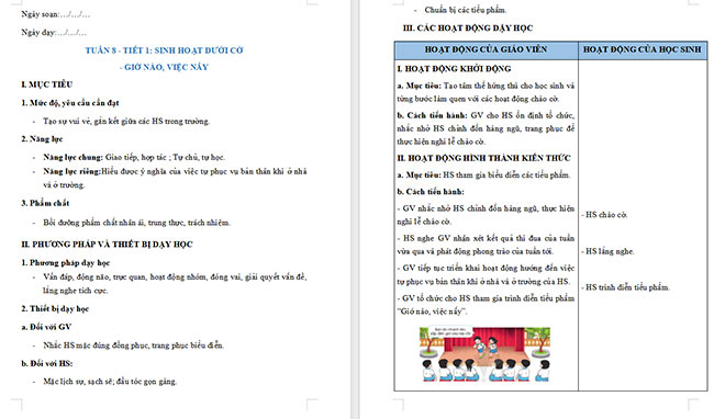 Giáo án Hoạt động trải nghiệm 2 Tuần 8